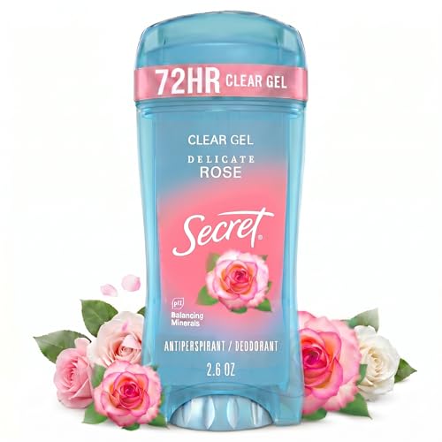 Secret Fresh Clear Gel Antiperspirant and Deodorant for Women, Delicate Rose Scent, 2.6 oz