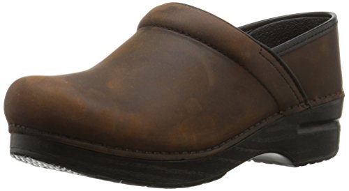 Dansko Women’s Professional Slip-On Clogs –Rocker Sole and Arch Support for Comfort-Ideal for Nursing, Food Service, Healthcare Antique Brown/Blk 7.5-8 Wide US