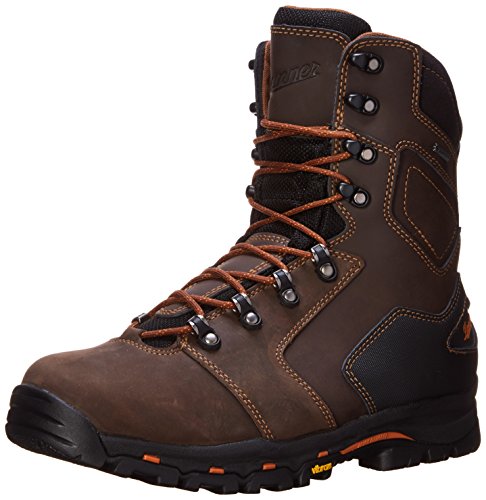 Danner Vicious 8” Waterproof Work Boots for Men - Full-Grain Leather with Breathable Gore-Tex Lining, Speed Lace System & Non Slip Heeled Outsole