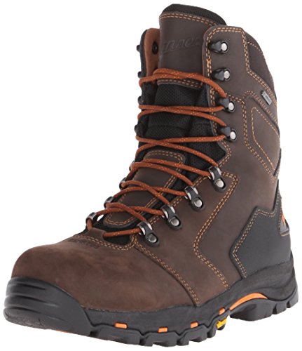 Danner Vicious 8” Composite Toe Work Boots for Men - Full-Grain Leather with Breathable Gore-Tex Lining, Speed Lace System & Non Slip Heeled Outsole, Brown 10.5-Wide