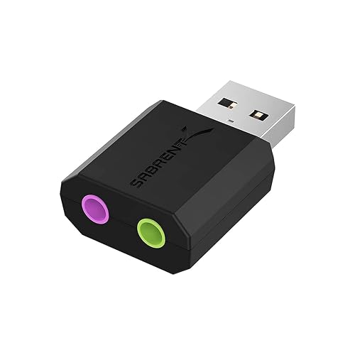 SABRENT USB External Stereo Sound Adapter for Windows and Mac. Plug and Play No Drivers Needed. (AU-MMSA)