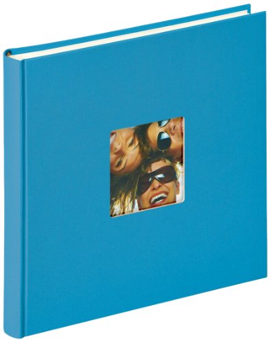 Walther design FA-205-U Fun Trend high quality book bound album with die cut for your personal picture, 10.2 x 9.8 inch (26 x 25 cm), 40 white pages, ocean blue