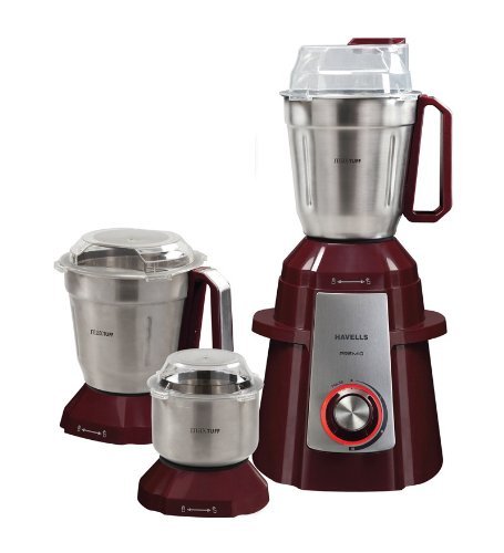 Havells Premio 750-Watt Mixer Grinder with 3 Jars (Cherry)