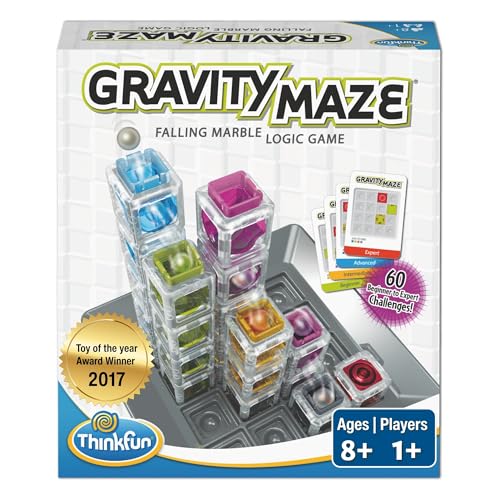 ThinkFun Gravity Maze - Falling Marble Logic Game - Challenging STEM Toy for Kids 8-12 - Gravity Marble Maze - Brain-Bui