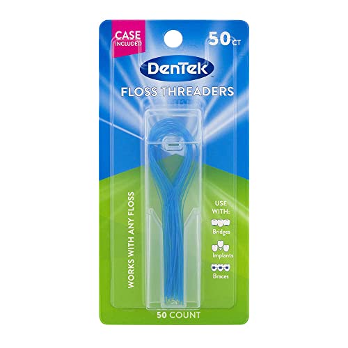DenTek Floss Threaders for Braces, Bridges & Dental Implants, 50 Count