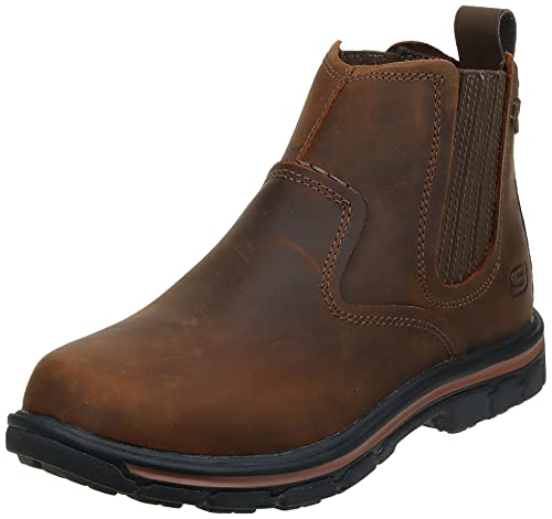 Skechers Men's Relaxed Fit Segment-Dorton Boot, Dark Brown, 10.5 M US
