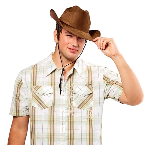 Rubies Brown Faux Suede Cowboy Hat for Adults, Men's No Size