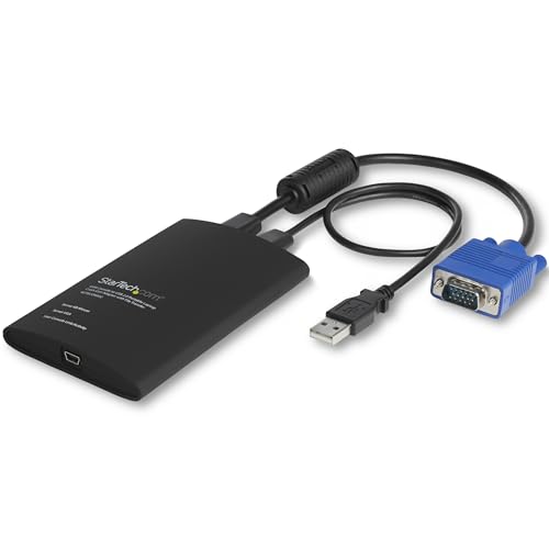 StarTech.com Portable Laptop Crash Cart Adapter, USB/VGA KVM Console, File Transfer & Video Capture, Windows/Linux/MacOS, TAA