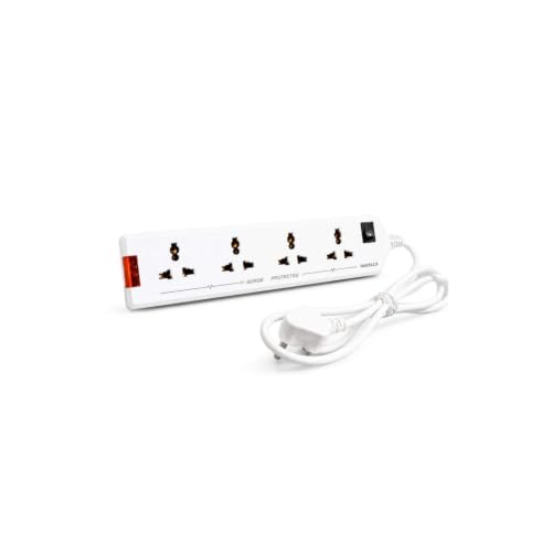 Havells 4 Way Extension Board With Surge & Spike Protection|For Power Requirements Up To 1440W |1.5 Mtr ISI Certified Copper Wire| LED Indicator | Rat