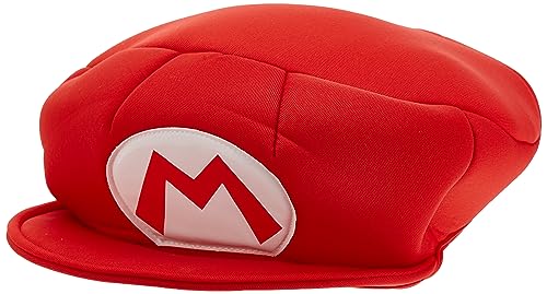 Disguise mens Super Mario Bros. Mario Adult & Mustache One Size costume headwear and hats, Red/White/Brown, Standard US