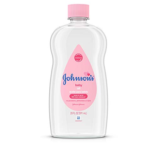 Johnson's Baby Oil, Pure Mineral Oil to help Prevent Moisture Loss for Baby, Kids & Adults, Gentle & Soothing Baby Massage Oil for Dry Skin Relief, Original Scent, 20 fl. oz