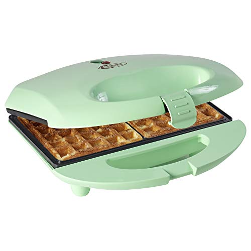 🔥 STARKER PREIS (-46%) Bestron Brüsseler Waffeleisen im Retro Design, Waffelmaker für 2 belgische Waffeln, mit Antihaftbeschichtung & Backampel, 700 W, Farbe: Mint
