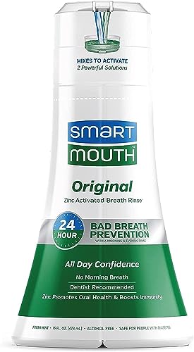 SmartMouth Original Activated Mouthwash for Bad Breath, Lasts 24 Hours, Fresh Mint, 16 fl oz, 2 Pack