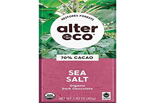 Alter Eco | Dark Chocolate Bars | Pure Dark Cocoa, Fair Trade, Organic, Non-GMO, Gluten Free (Dark Sea Salt)