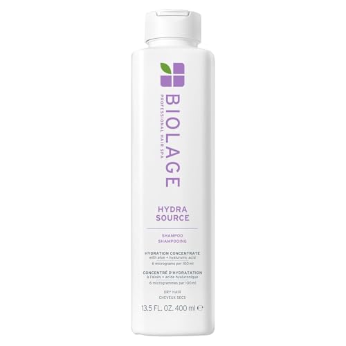 Biolage Hydra Source Shampoo - Softens, Moisturizes & Adds Shine, For Dry Hair, Infused with Micro-Filtered Aloe Vera & Fermented Hyaluronic Acid, Vegan & Paraben-Free, 13.5 Fl Oz