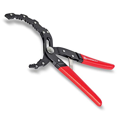 Powerbuilt Self-Adjusting Oil Filter Pliers, Adjustable Oil Filter Wrench, Grips and Turns Oil Filters from 2-1/4-Inch (57mm) to 4-3/4-Inch (120mm) - 942068
