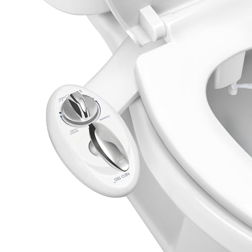 LUXE Bidet NEO 180 - Dual Nozzle, Self-Cleaning, Non-Electric Bidet Attachment for Toilet Seat, Adjustable Water Pressur