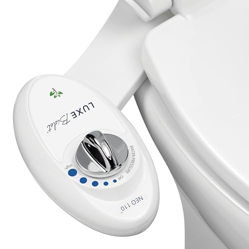 LUXE Bidet NEO 110 - Single Nozzle, Non-Electric Bidet Attachment for Toilet Seat, Adjustable Water Pressure, Rear Wash 