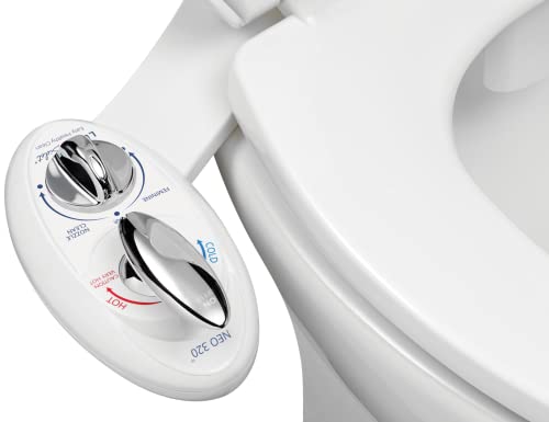 LUXE Bidet NEO 320 - Warm Water, Dual Nozzle, Self-Cleaning, Non-Electric Bidet Attachment for Toilet Seat, Adjustable W