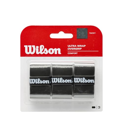 WILSON Sporting Goods Ultra Wrap Tennis Overgrip (3-Pack), Black (WRZ403000)