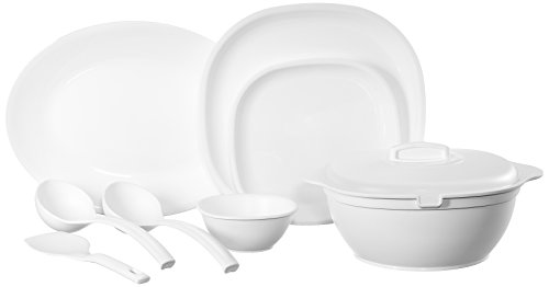 SignoraWare BPA Free Plastic Square Dinner Set | Microwave Safe | Unbreakable & Lightweight | Odor-Free | Great for Parties & Gatherings | Ideal for R