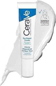 CeraVe Eye Repair Cream, Under Eye Cream For Puffiness And Bags Under Eyes, Hyaluronic Acid + Niacinamide + Marine Botanical Complex, Oil Free & Opthalmologist Tested