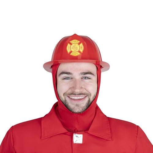 Dress Up America Firefighter Helmet - Fireman's Hat for Adults- Firefighter Costume Accessory - One Size Fits Most (Red)