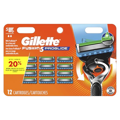 Fusion5 Proglide Razor For Men 12 Blade Refills With Precision Trimmer