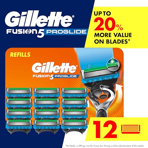 Gillette Fusion5 ProGlide Men's Razor Blade Refills, 12 Count, Mens Blades