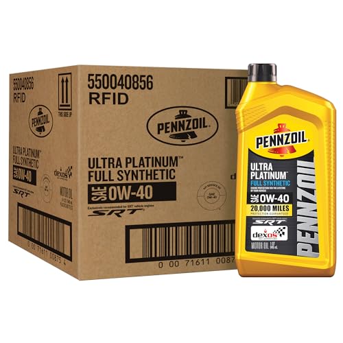 Pennzoil Ultra Platinum Full Synthetic 0W-40 Motor Oil, 1 Quart (6 Pack)