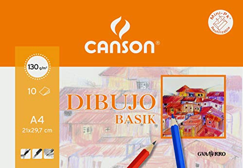 Canson Basik Dibujo A4 130g Minipk Blanco Natural Liso 10 Hojas