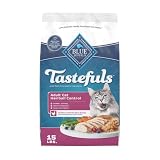 Blue Buffalo Tastefuls Chicken & Brown Rice Recipe Adult Dry Cat Food Hairball Control, Real Chicken First, Deliciously Healthy Natural Cat Food, Supports Digestive Care and Coat Health, 15 lbs.