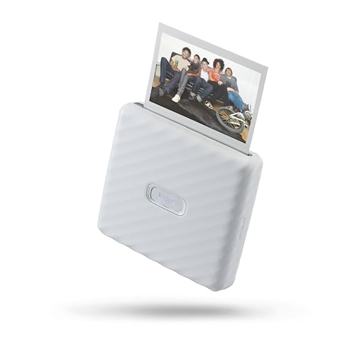 (-28%) FUJIFILM instax Link WIDE™ Smartphonedrucker | Fotodrucker fürs Handy für Sofortbilder im Format 86 x 108 mm, Direktdruck aus Smartphone-Galerie & Videos, QR Codes für Nachrichten & Sounds | Ash White