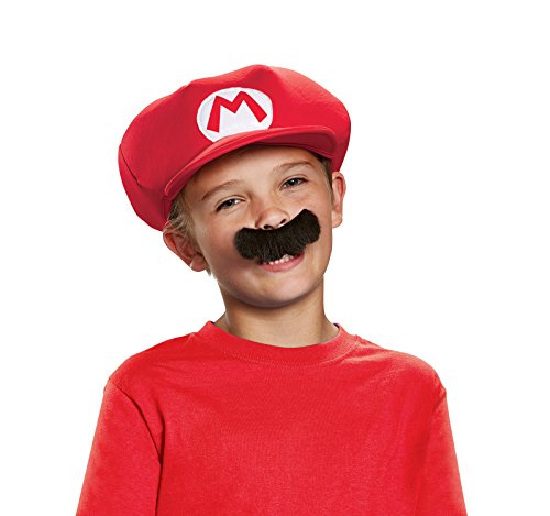 Disguise Nintendo Super Mario Brothers Mario Child Hat and Mustache, One Size Child