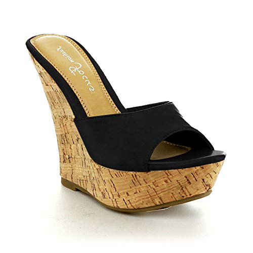Fashion Focus Womens Ardo-42 Popular Wedge Sandal,Black,8: Buy Online at Best Price in UAE