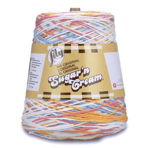 Lily - 10300202612 Sugar'n Cream Cotton Cone Yarn, 14 oz, Kitchen Breeze Ombre, 1 Cone