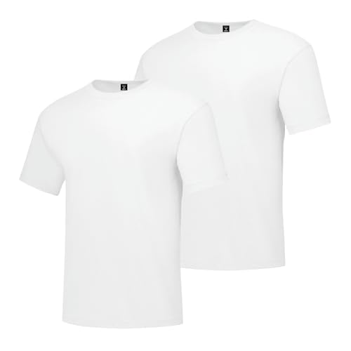 Hanes Mens Beefyt T-shirt, Heavyweight Cotton Crewneck Tee, 1 Or 2 Pack, Available In Tall Sizes Fashion-t-shirts, White - 2 Pack, Medium US