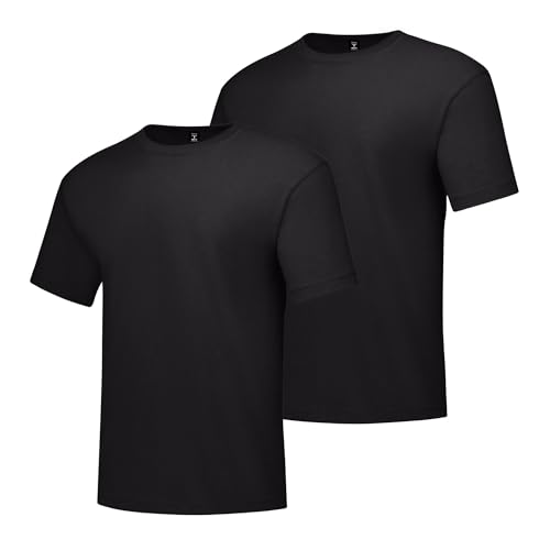 Hanes Size Men's Beefy Short Sleeve Tee Value Pack (2-Pack), Black, Large/Tall