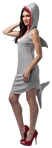 Rasta Imposta Women's Shark Dress Adult, Gray/Red/White, Size 4-10