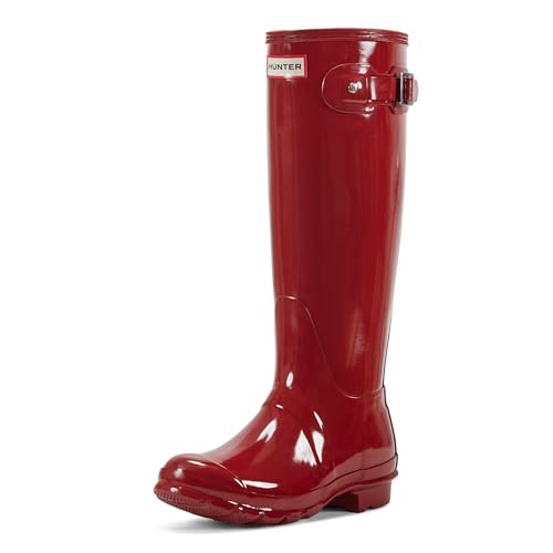 Hunter Women's Original Tall Gloss Rain Boots, Military Red, 7