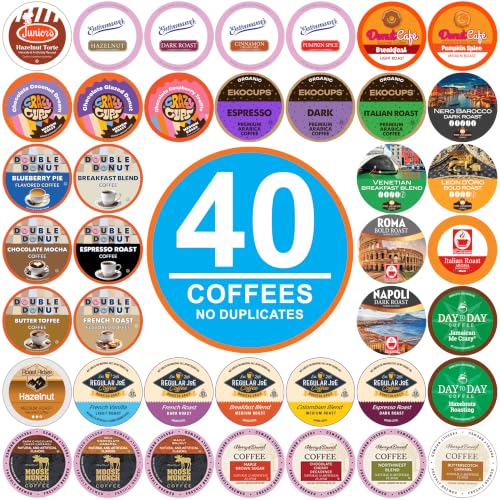 Crazy Cups Coffee Pods Variety Pack Sampler, 40 Count