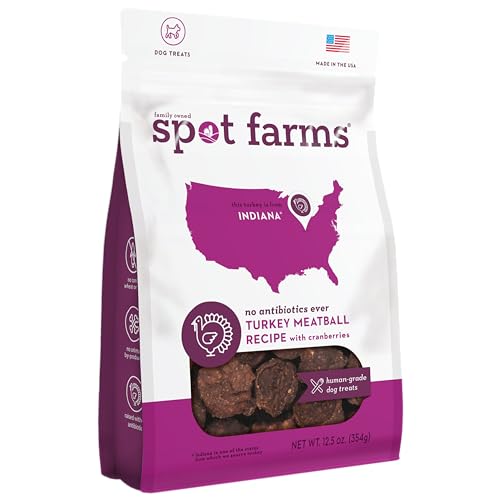 Spot Farms Turkey Meatball Recipe Healthy All Natural Dog Treats Human Grade Made in USA 12.5 oz
