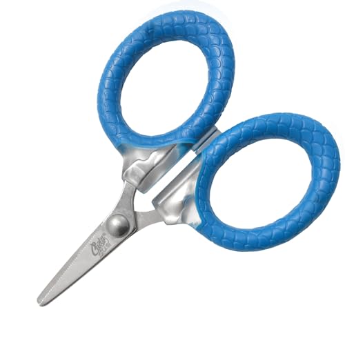 CUDA 3" Micro Scissors Durable Fishing Braid, Mono & Fluorocarbon Cutter for Saltwater & Freshwater with Dual Serrated Blades & Oversized Non-Slip Comfort Bows