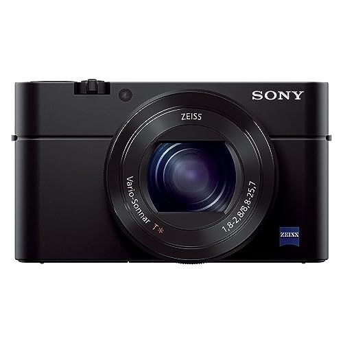 Sony RX100 III 20.1 MP Premium Compact Digital Camera w/1-inch Sensor and 24-70mm F1.8-2.8 ZEISS Zoom Lens (DSCRX100M3/B), 6in l x 4.65in w x 2.93in h, Black