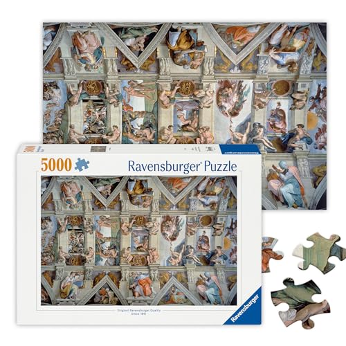 Ravensburger - Sistine Chapel - 5000 Piece Jigsaw Puzzle - Stunning Imagery - Beautiful and Intricate - Unique Ceiling 360 Degree View - Premium Quality - Puzzles for Adults