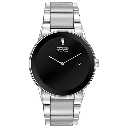 Citizen AU1060-51E Eco-Drive Axiom Sleek chrome and black make a bold statement with this