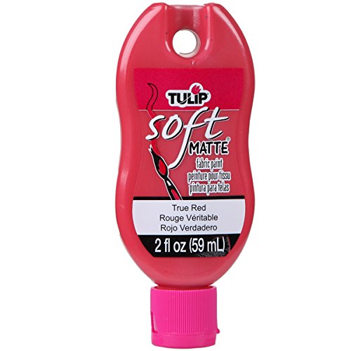 Tulip Soft Fabric Paint, Washable, Stays Soft and Flexible, Permanent Paint, for Light and Dark Fabrics, 2 fl oz, True Red