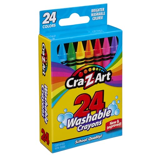 Cra-Z-Art Washable Crayons, 24 Count, for Kids Back to School Supply List Essential