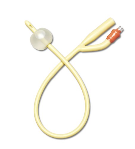 Medline Foley Catheters, Silicone-Elastomer Coated, Latex, 10 cc Balloon Size, 16 French Size (Pack of 12)