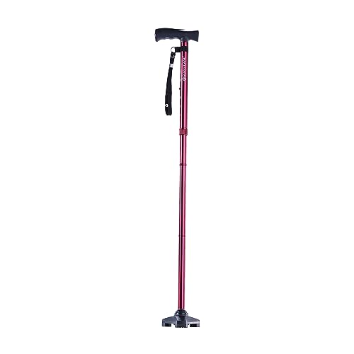 HurryCane HCANE-RD-C2 Freedom Edition Foldable Walking Cane with T Handle, Roadrunner Red